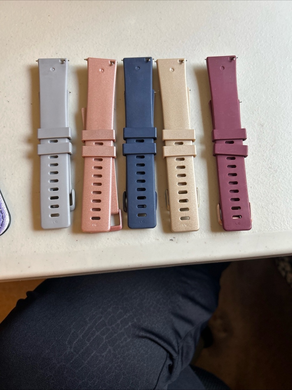 Silicone Replacement Fitbit Band - Grey, Rose Gold, Navy, Champagne, Burgundy